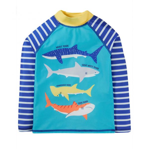 FRUGI - SUN SAFE RASH VEST - BADESHIRT MIT UV SCHUTZ - TROPICAL SEA/SHARK