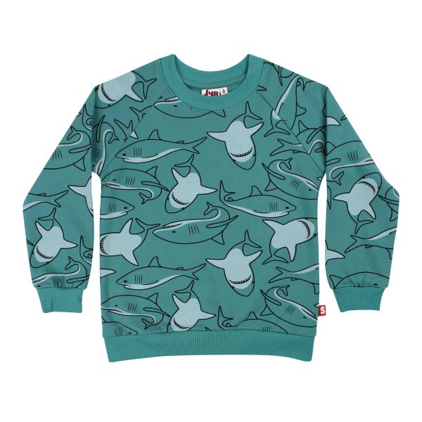 DANEFAE - DYRBELLOW SWEAT FOAM - PULLOVER - DUCK SHARKY WATERS