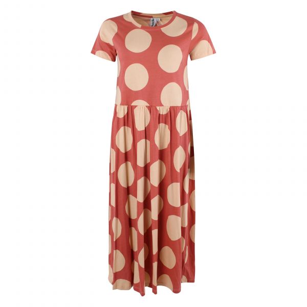 DANEFAE - DANEBASIC KROEYER DRESS - DAMEN SOMMERKLEID - ARAGON/NOUGAT MEGADOTS