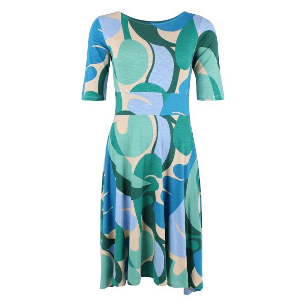 DANEFAE - DANECHARLOTTE SLUB DRESS - DAMEN SOMMERKLEID - DRESS LIGHT BEIGE TROPS