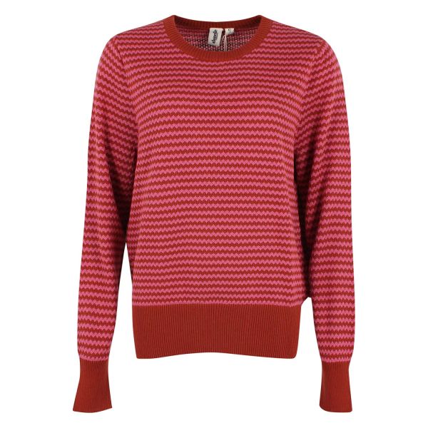 DANEFAE - DANEFOX PEARL KNIT SWEATER - DAMEN STRICKPULLOVER - SOFT CHERRY/CHILI