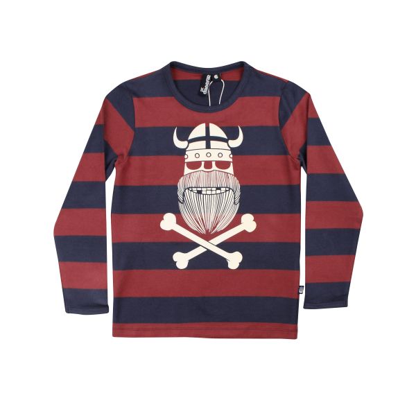 DANEFAE - DANESOPHUS TEE - LANGARMSHIRT - DK BRICK/DK NAVY/ GHOST OF ERIK (GLOW IN THE DARK)