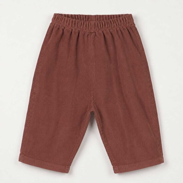 LÖTIEKIDS - BABY WIDE CORDUROY PANTS - BABY KORDHOSE - WASHED BROWN/SOLID + LOTIE EMBROIDERY