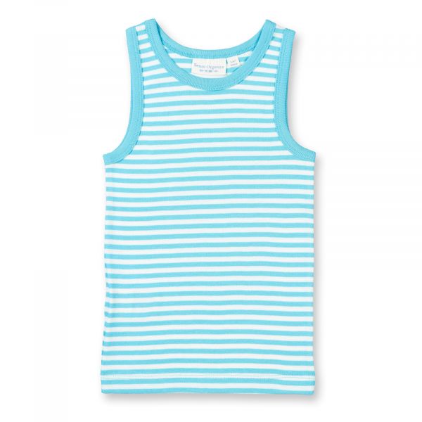 SENSE ORGANICS - DON RETRO VEST - JUNGS UNTERHEMD - SKY BLUE STRIPES SMALL