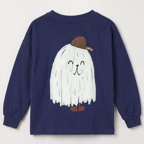 LÖTIEKIDS - LONG SLEEVE T-SHIRT - LANGARMSHIRT - NAVY BLUE/LOTIE EMBRO + GOOD MONSTER BACK