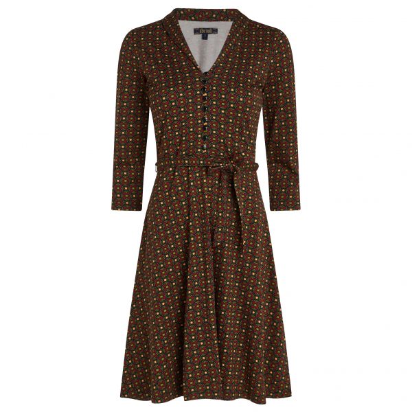 KING LOUIE - EMMY DRESS VALLEY - DAMEN KLEID MIT BINDEGÜRTEL - CABERNET RED