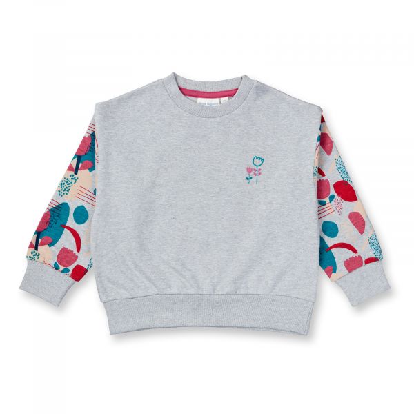 SENSE ORGANICS - DARI - SWEATSHIRT - GREY MELANGE + FLOWERS