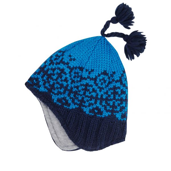 finkid - PEPPI - WINTER STRICKMÜTZE MIT NORWEGERMUSTER - DEEP TEAL/SMOKE BLUE