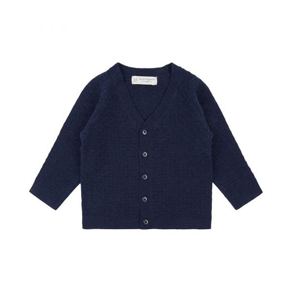 SENSE ORGANICS - RAUL KNITTED CARDIGAN - STRICKJACKE - NAVY