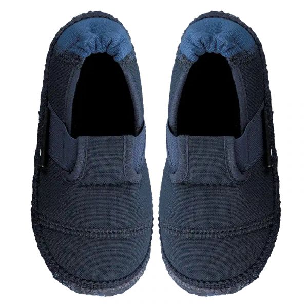 NANGA - KINDER HAUSSCHUHE SLIPPER - KLETTE - BLAU