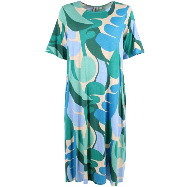 DANEFAE - DANEGLADLY SLUB DRESS - DAMEN SOMMERKLEID - DRESS LIGHT BEIGE TROPS