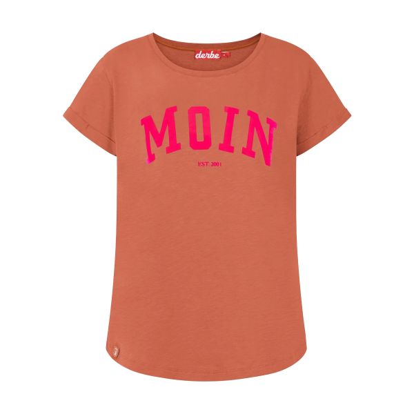 DERBE - MOIN - DAMEN KURZARM T- SHIRT - CINNAMON