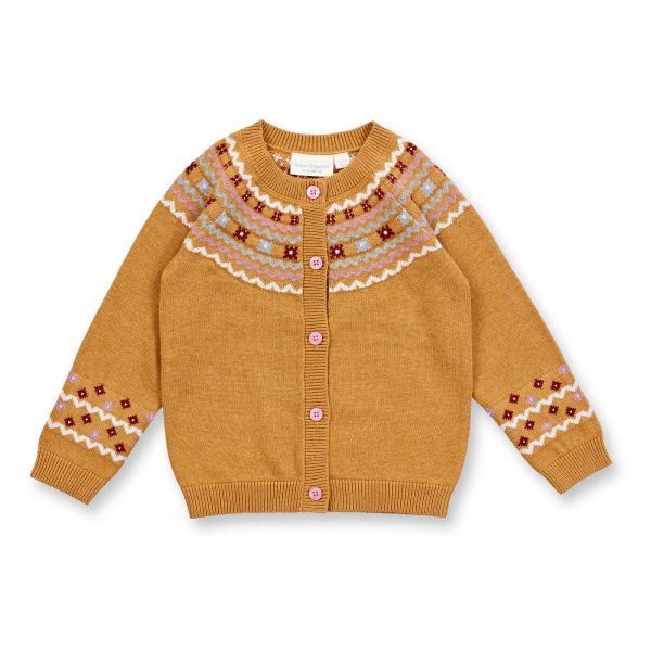 SENSE ORGANICS - MAXIM - BABY STRICKJACKE - CAMEL + PATTERN