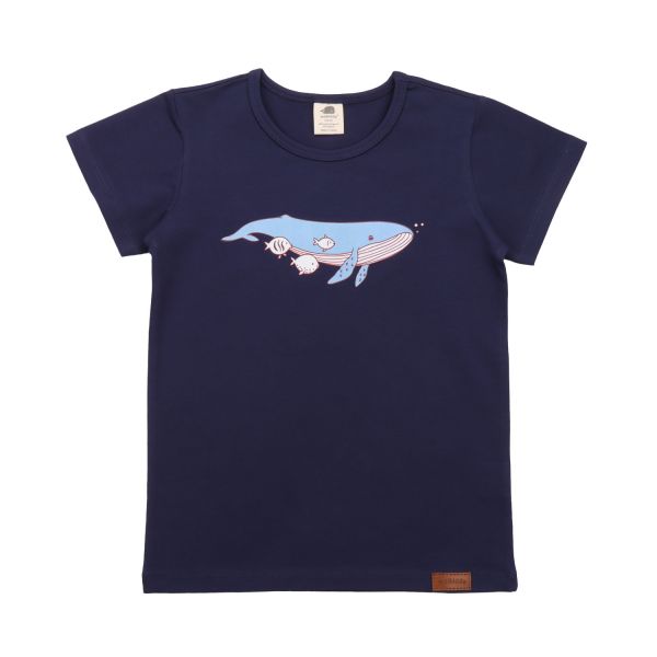 WALKIDDY - JERSEY T-SHIRT - KURZARM - WHALES & SEA TURTLES - NAVY