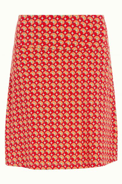 KING LOUIE - BORDER SKIRT ROWE - DAMEN VINTAGE ROCK - FIERY RED