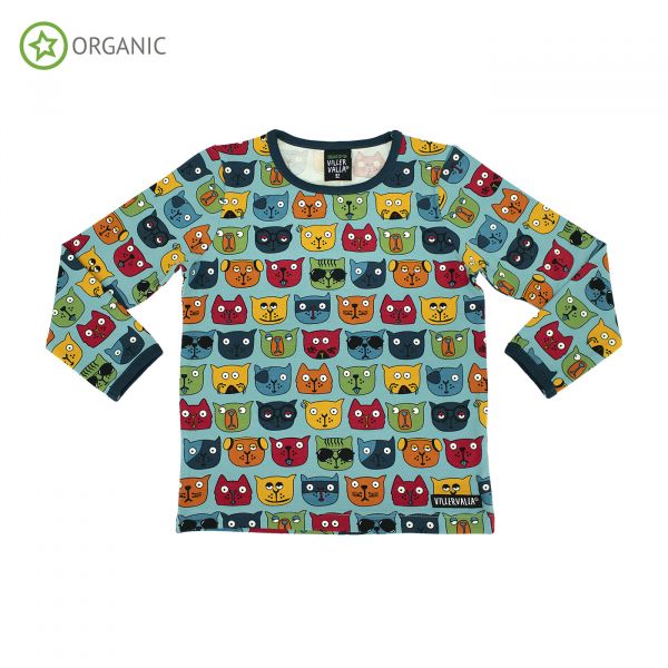 VILLERVALLA - T-SHIRT L/S - LANGARMSHIRT MIT KATZEN-RILL