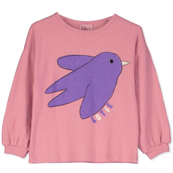 LÖTIEKIDS - TEXTURED TSHIRT - LANGARMSHIRT - ROSE/LOTIE BIRD