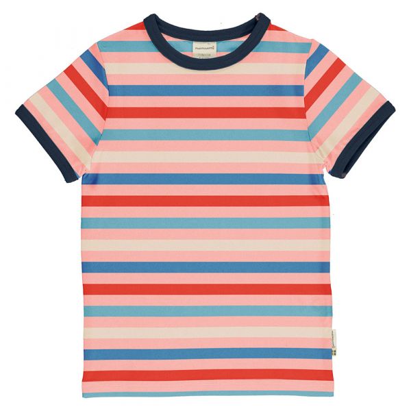 MAXOMORRA - TOP SS STRIPE STRIPE - BIO KURZARM T- SHIRT - STRIPE - OCEAN