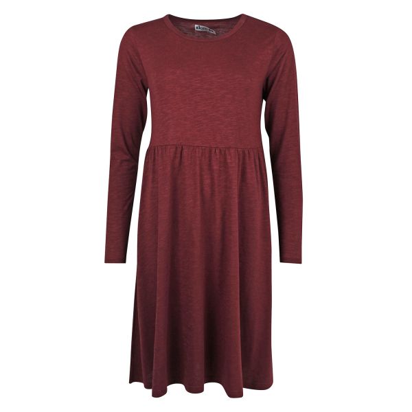 DANEFAE - DANESKANDERBORG DRESS - DAMEN LANGARM KLEID - DARK BORDEAUX