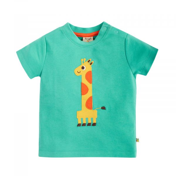 FRUGI - MAGIC NUMBER T-SHIRT - KURZARM GEBURTSTAGS T- SHIRT BIO - PACIFIC AQUA/GIRAFFE 1 JAHR