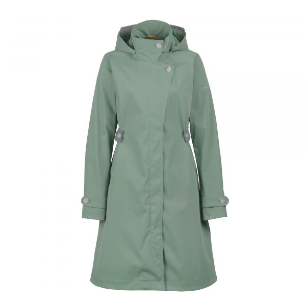 FINSIDE - TAKKI - DAMEN TRENCHCOAT MIT ABNEHMBARER KAPUZE - ZIP IN AUßENJACKE - GREEN BAY