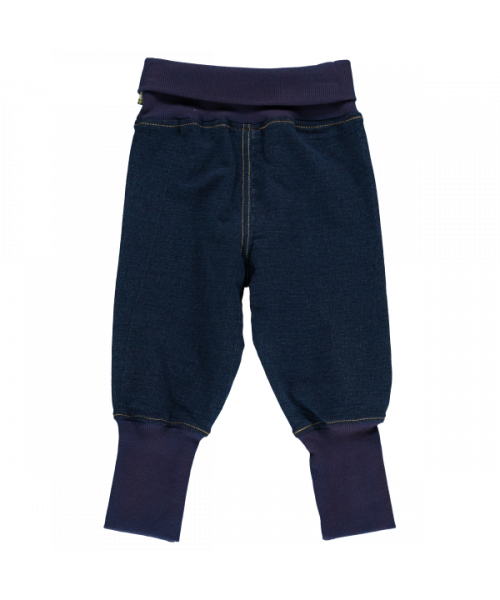 MAXOMORRA - PANTS RIB - HÜFTHOSE MIT LANGEN BÜNDCHEN - INDIGO