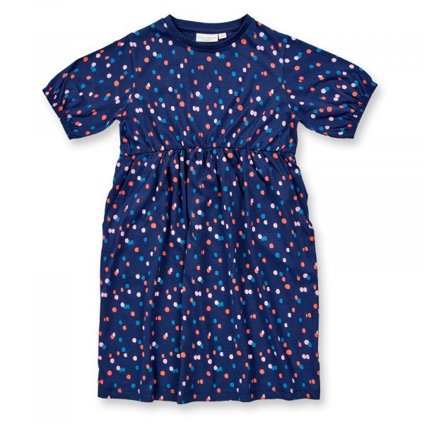 SENSE ORGANICS - NORA DRESS - KURZARM KLEID BIO - AOP SPOTS