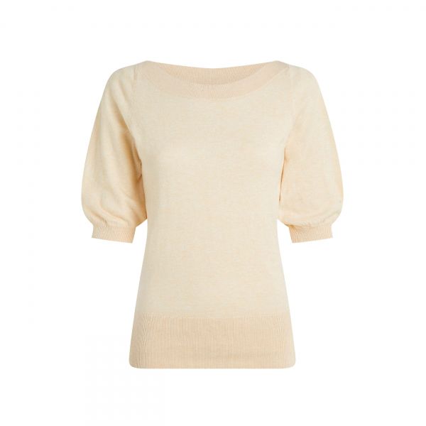 KING LOUIE - IVY TOP COCOON - DAMEN KURZARM PULLOVER - CREAM