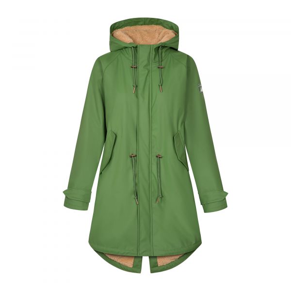 DERBE - TIDAHOLM - DAMEN REGENMANTEL MIT TEDDYFUTTER - CACTUS/CARAMEL
