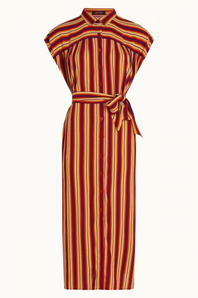 KING LOUIE - AMY DRESS GIVERNY - DAMEN KLEID - TRUE RED