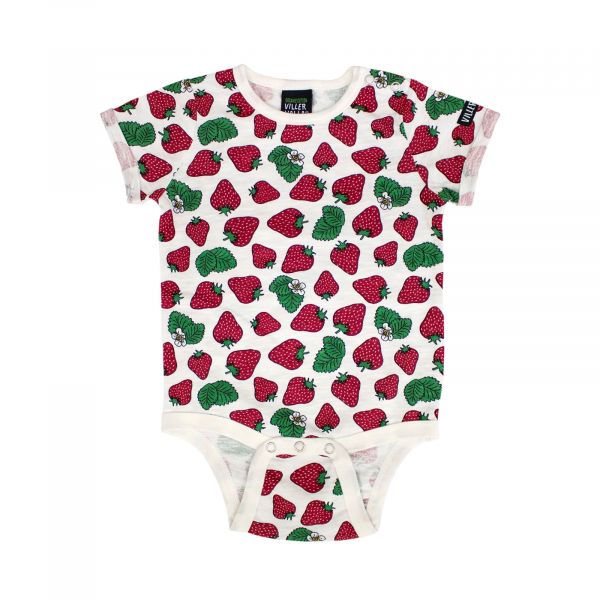 VILLERVALLA - BODY W. FOLD UP ERDBEEREN - KURZARM BODY - MARBLE