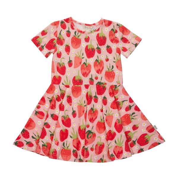 MARTINEX - FRAGOLA DRESS SS - KURZARM KLEID ERDBEERE - ROSE