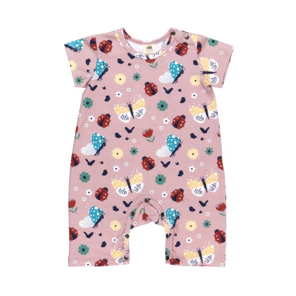 WALKIDDY - JERSEY BEACH BODYSUIT - KURZE ARME UND BEINE - LADYBUGS & BUTTERFLIES