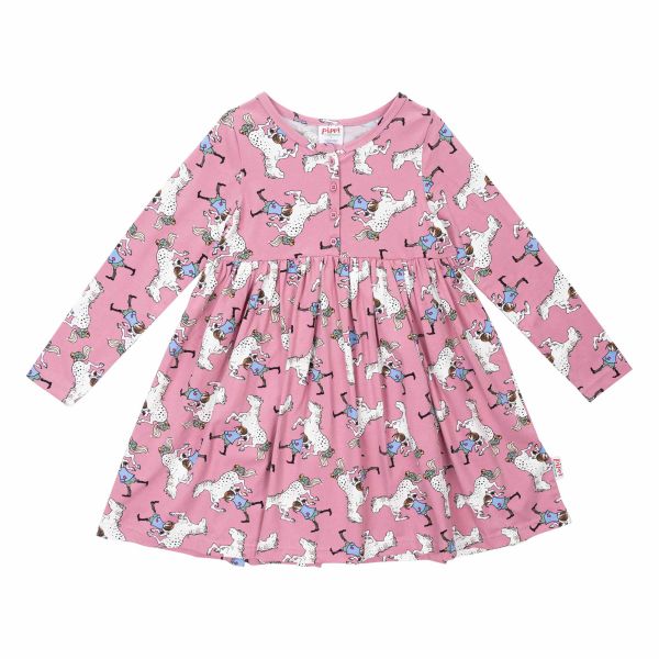 MARTINEX - THE HORSE DRESS - KINDER LANGARMKLEID - DROSE/DUNKELROSA