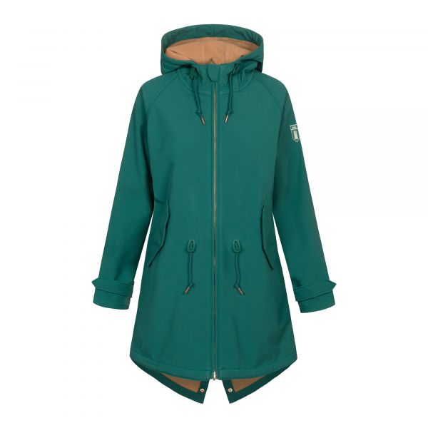 DERBE - ISLAND FRIESE - DAMEN SOFTSHELL- REGENMANTEL - GALAPAGOS GREEN