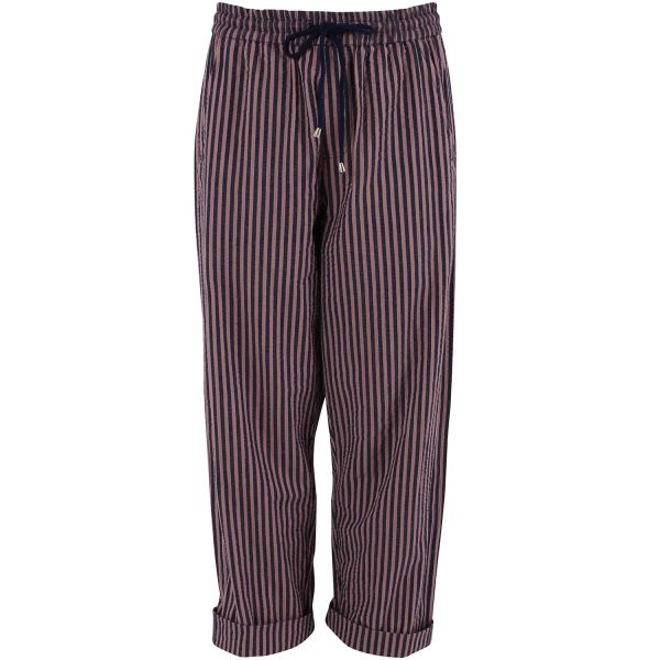 DANEFAE - DANEFUNT SEERSUCKER PANTS - BEQUEME DAMEN HOSE - MAUVE/DARK NAVY