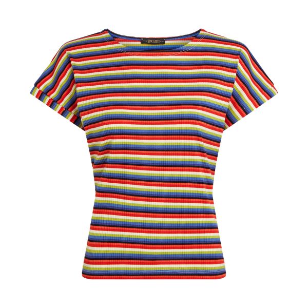 KING LOUIE - ARIA TOP SAMUI STRIPE - DAMEN KURZARM OBERTEIL - BLUING
