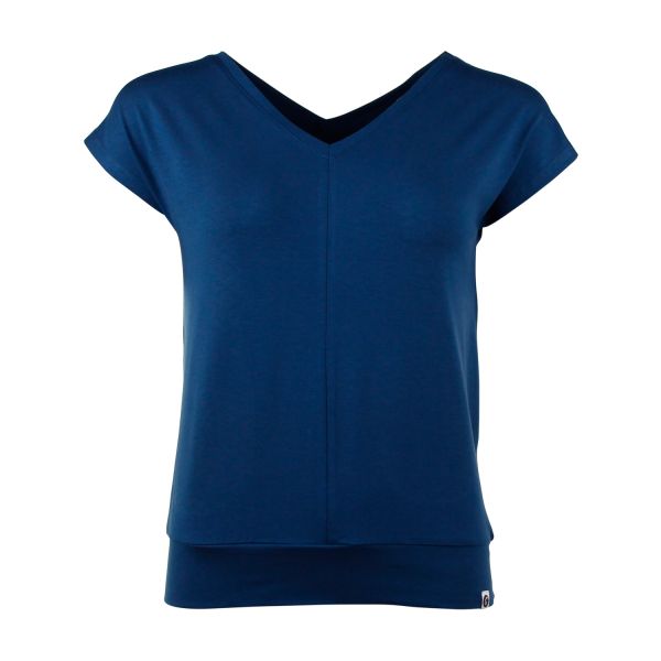 CHILLS & FEVER - SHIRT JACQUELINE - DAMEN KURZARM OBERTEIL - MAJOLICA BLUE