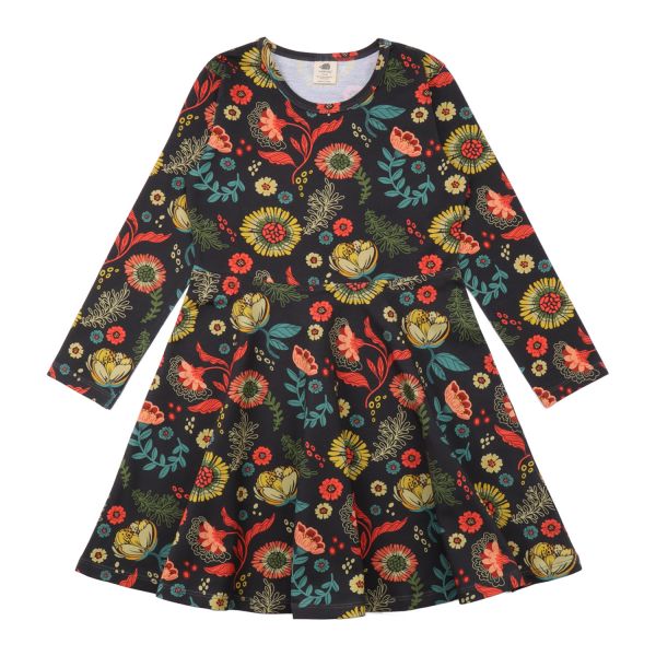 WALKIDDY - BIO LANGARM KLEID - CHEERFUL FLOWERS - CHEERFUL FLOWERS