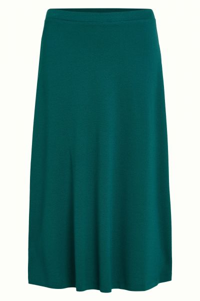 KING LOUIE - JUNO MIDI SKIRT MILANO CREPE - DAMEN ROCK - SPRUCED GREEN