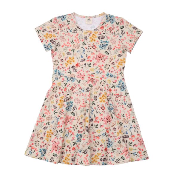 WALKIDDY - JERSEY SKATER DRESS - KURZARM KLEID - MINI FLOWERS