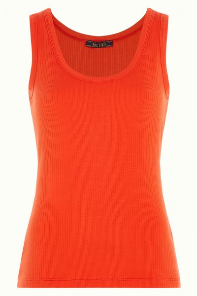 KING LOUIE - BRIGITTA TOP UNI RIB - DAMEN TRÄGER HEMD - SUN ORANGE