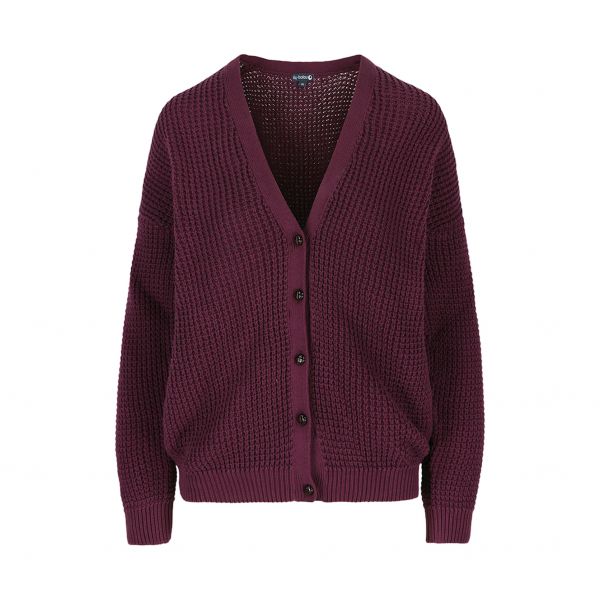 LILY BALOU - NADIA CARDIGAN - DAMEN STRICKJACKE - GRAPE-WINE