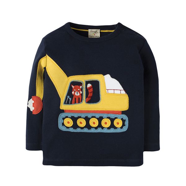 Doug Applique Top - Langarmshirt - Navy/Digger