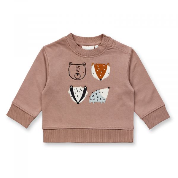 SENSE ORGANICS - ROONAY BABY SWEATER - PULLOVER - NOUGAT + ANIMALS