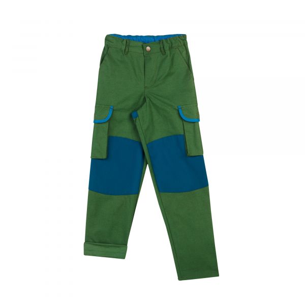 FINKID - KELKKA CANVAS - CANVAS CARGOHOSE MIT PO- UND KNIEVERSTÄRKUNG - BRONZE GREEN