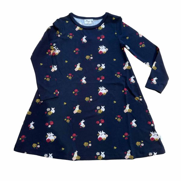 MARTINEX - NOCTURNE DRESS - KINDER LANGARMKLEID - DBLUE/DUNKELBLAU