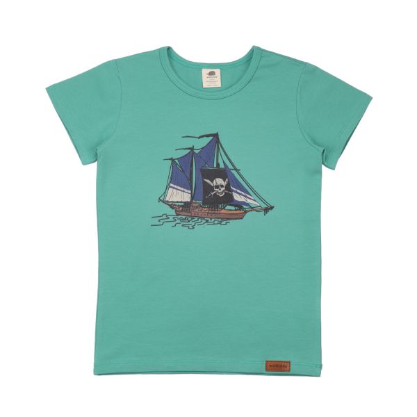 WALKIDDY - JERSEY T-SHIRT - KURZARM - PIRATE SHIPS GREEN