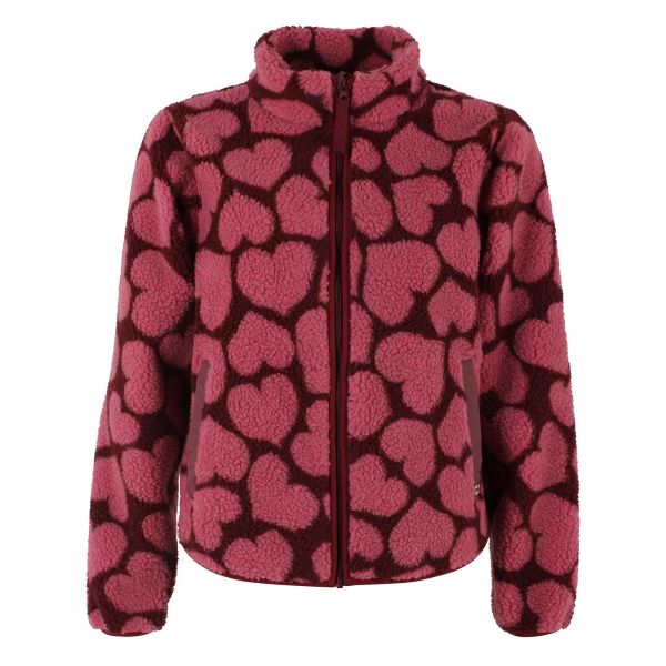 DANEFAE - DANELABRADOR FLEECE ZIP-UP - DAMEN FLEECEJACKE - DARK CHERRY HEARTTHROB