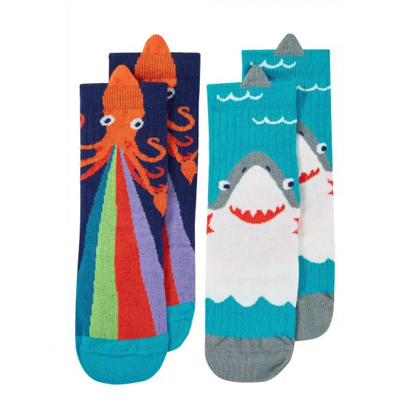 FRUGI - CHARACTER SOCKS 2 PACK - KINDER SOCKEN - SHARK/SQUID